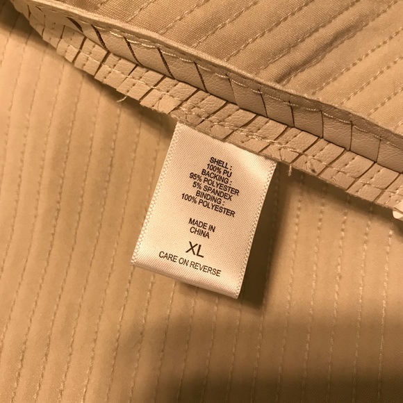 Cream faux leather motorcycle jacket - Picture 5 of 6